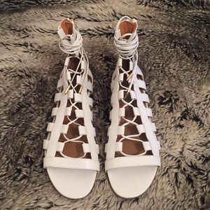 Aquazurra White Leather Sandals
